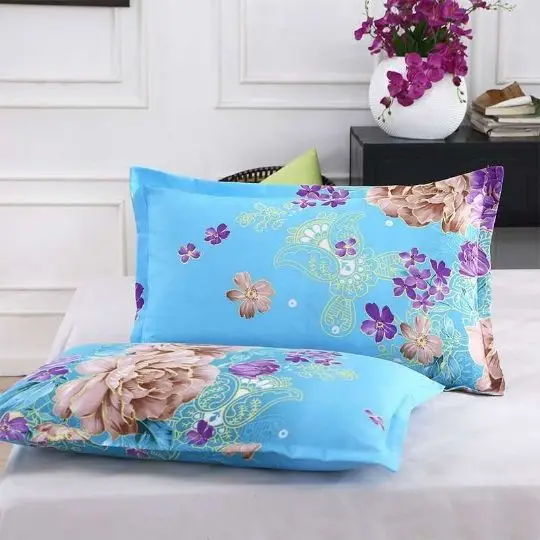 Home Hotel Pillowcase Pair of Jacquard Polyester With Cotton Pillowcase 48x74cm Solid Color Fashionable Home, No Pillow Core