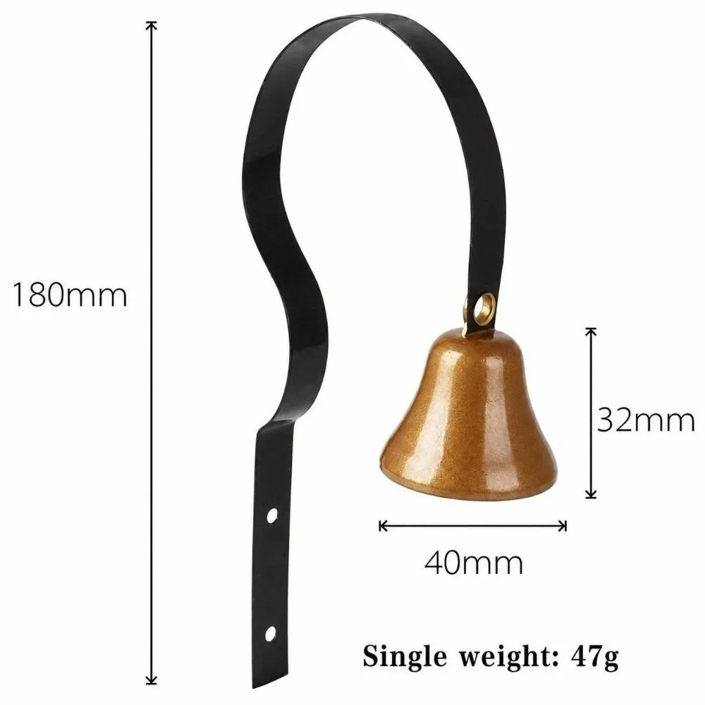 Brass Hanging Door Bell Clear Tone Loud Sound Wall Mount Shop Bell Hanging Design Curved Metal Support Entry Alert Bell - view 6