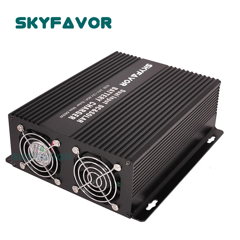 

Dual Input dc-dc battery charger 12V to 24V 25A and solar 30A MPPT B2B RV battery charger for lead acid lithium ion lifepo4 bat
