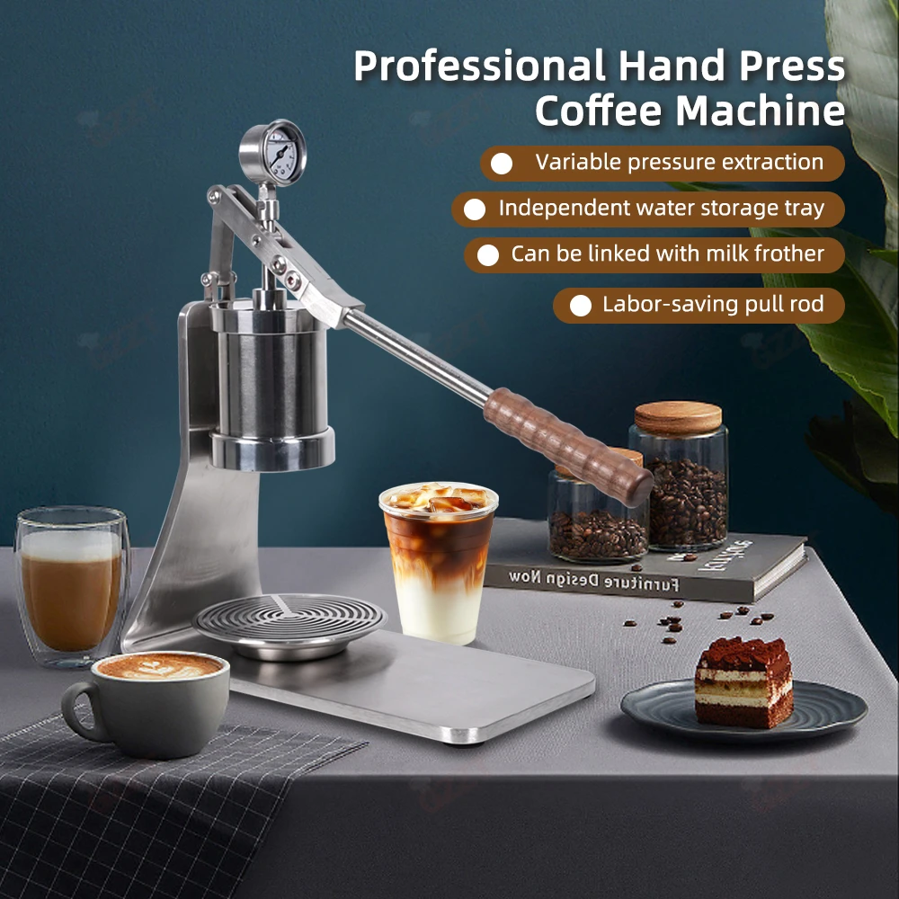 

No Need Electricity Extraction Coffee Machine 58mm Perfect Family Office Use Stainless Steel Coffee Machine Espresso Commercial
