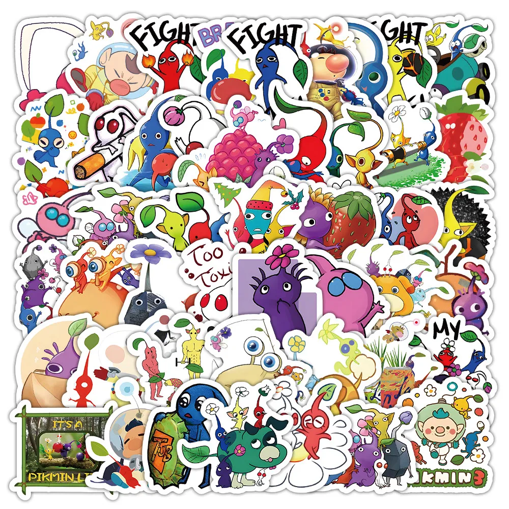 100 قطعة من ملصقات بيكمين دودل النباتية اللطيفة - شارات ذات طابع مغامرة للمجلات وجلود الكمبيوتر المحمول وإكسسوارات DIY #5