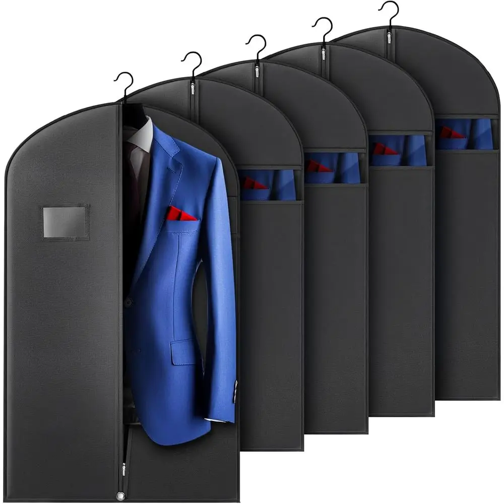 

40-inch Travel Suit Bag with Zipper and Transparent Window, Black