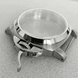 44mm Stainless Steel Watch Case Sapphire Watch Glass PAM Bridge Case for ETA6497/6498 ST36 Movement