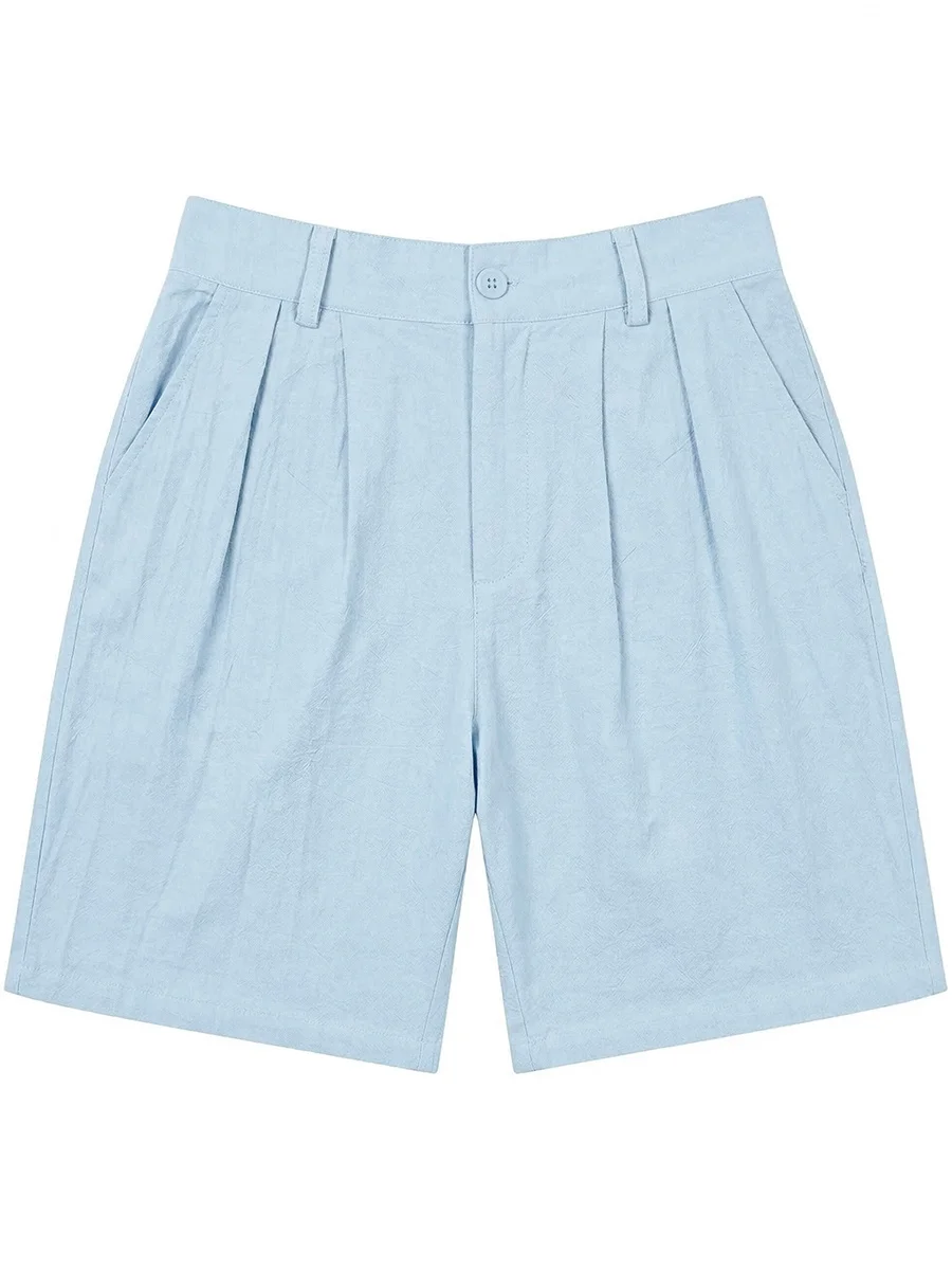 

2025 New Summer Mens Cotton And Linen Solid Color Short Lightweight Gym Pants Oversize Beach Shorts Men Jogging Sport Shorts