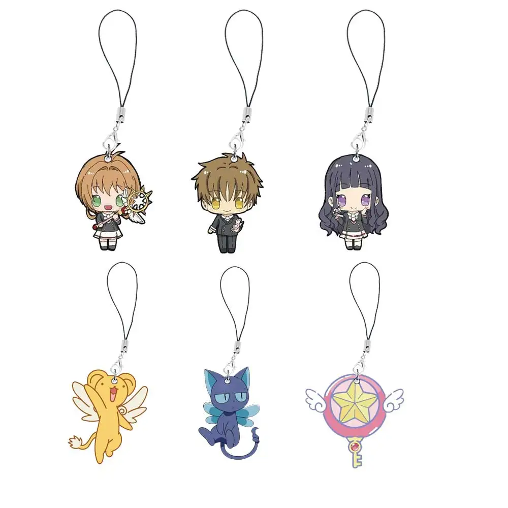 Anime Sakura Card Captor Mobile Phone Chain Keychain Gift  Sakura Card Captor Cell Phone Charms Small Pendant Keyring Fans Gifts