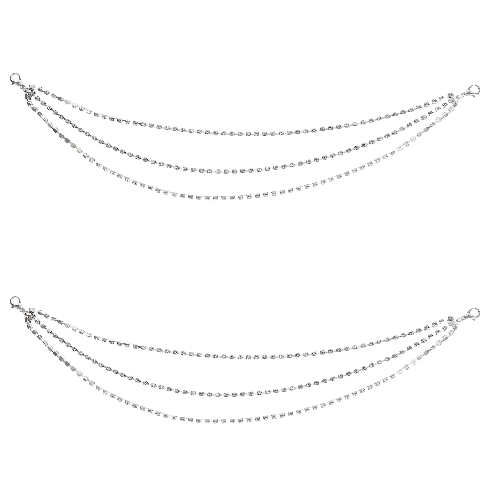 

1 Pair Rhinestone Shoe Chain for Boot Women Chains Charms Sneakers Bling Laces White K Color Multi Layer Design Shoe Decorations
