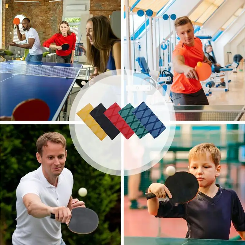 Table Tennis Grip Tape Heat Shrinkable Racquet Grip Wrap Soft Sweat Absorbing Table Tennis Supplies Handle Cover For Outdoor