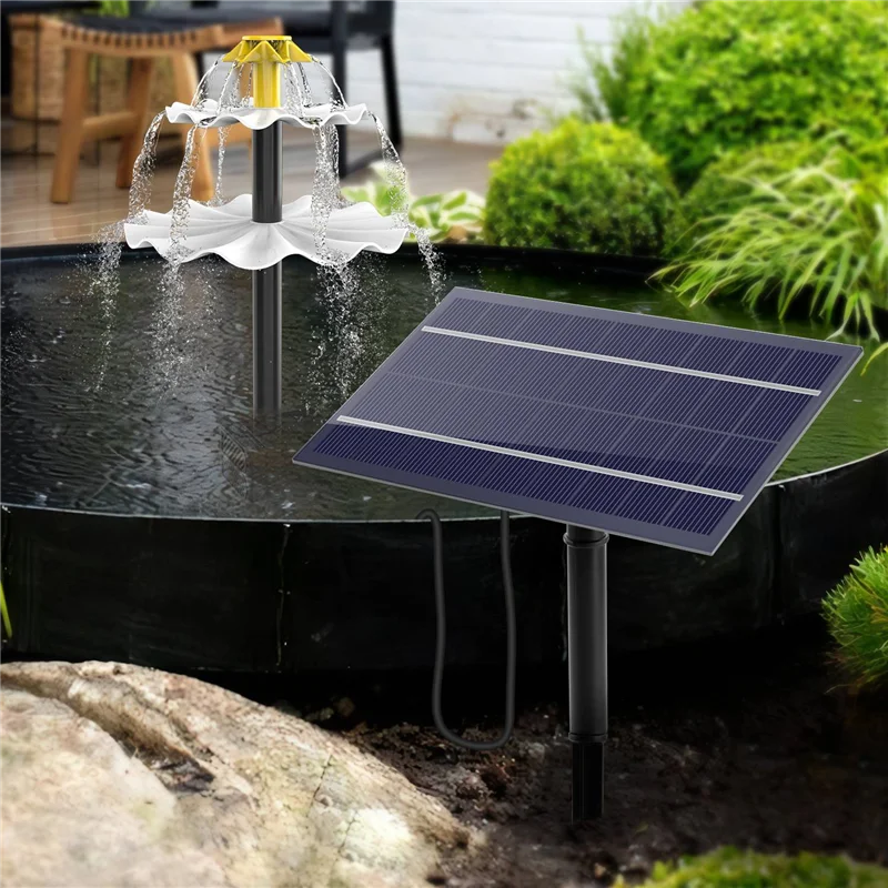 3 Tiered Bird Bath With Solar Pump,DIY Solar Fountain Detachable And Suitable For Bird Bath, Garden Decoration,Outdoor-A57X