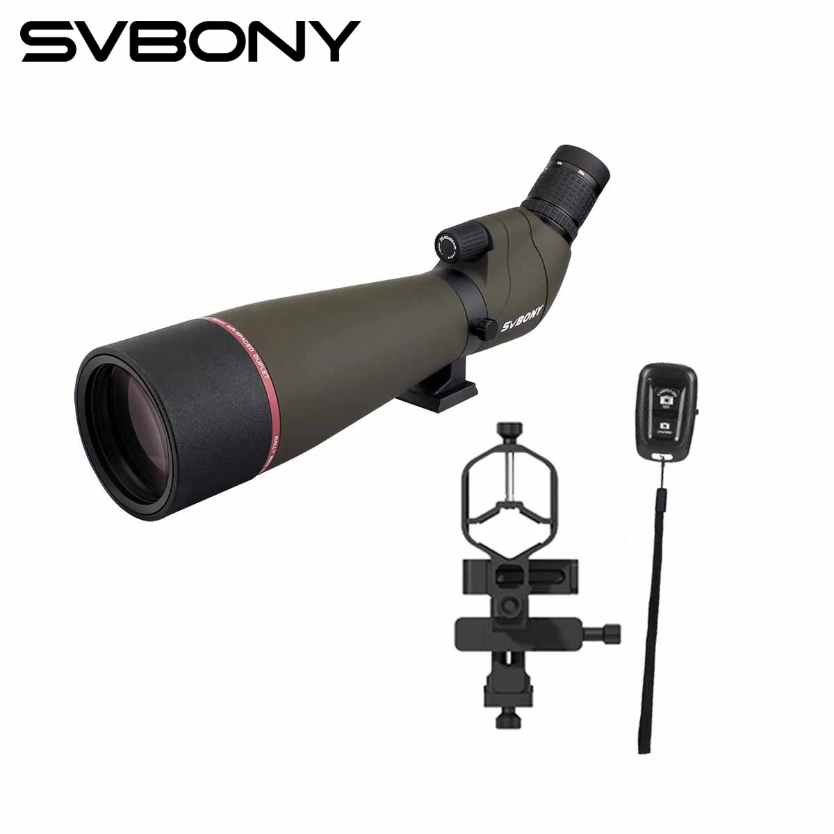 

Svbony SV13 20-60x80 Zoom Spotting Scope 45-Degree Large Field Telescope with Phone Adapter for Daily Observation Moon Viewing