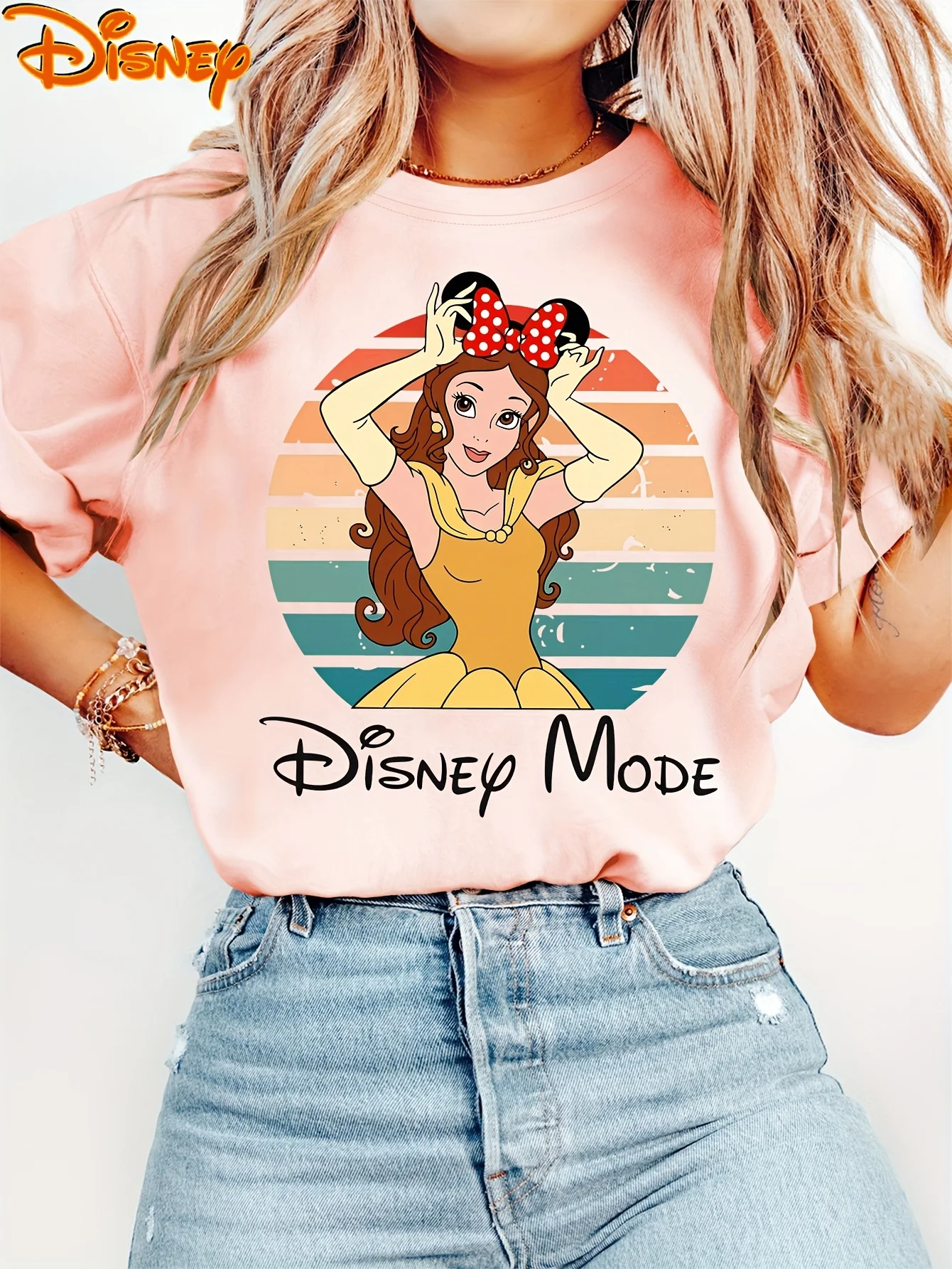 

Women's Disney Belle The Beast Belle Princess T Shirt Men Cotton Tee O-Neck Casual Oversize Short Sleeve Streetwear Top Clothing