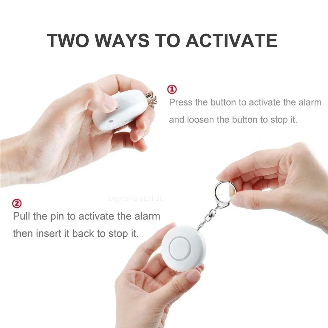 125dB Egg Shape Self Defense Alarm Girl Women Elderly Security Protect Alert Personal Safety Scream Emergency Alarm Keychain