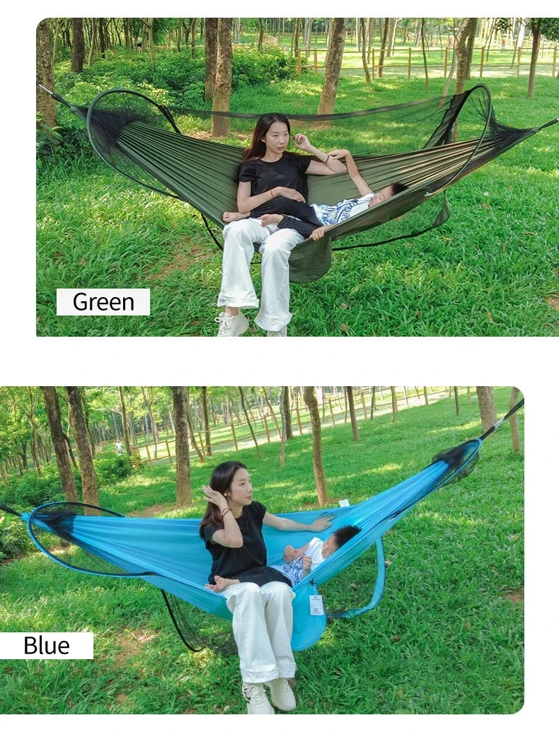 Rede de náilon para acampamento ao ar livre, único, duplo, automático, pólo de abertura rápida, rede mosquiteira, abertura rápida, rede mosquiteira