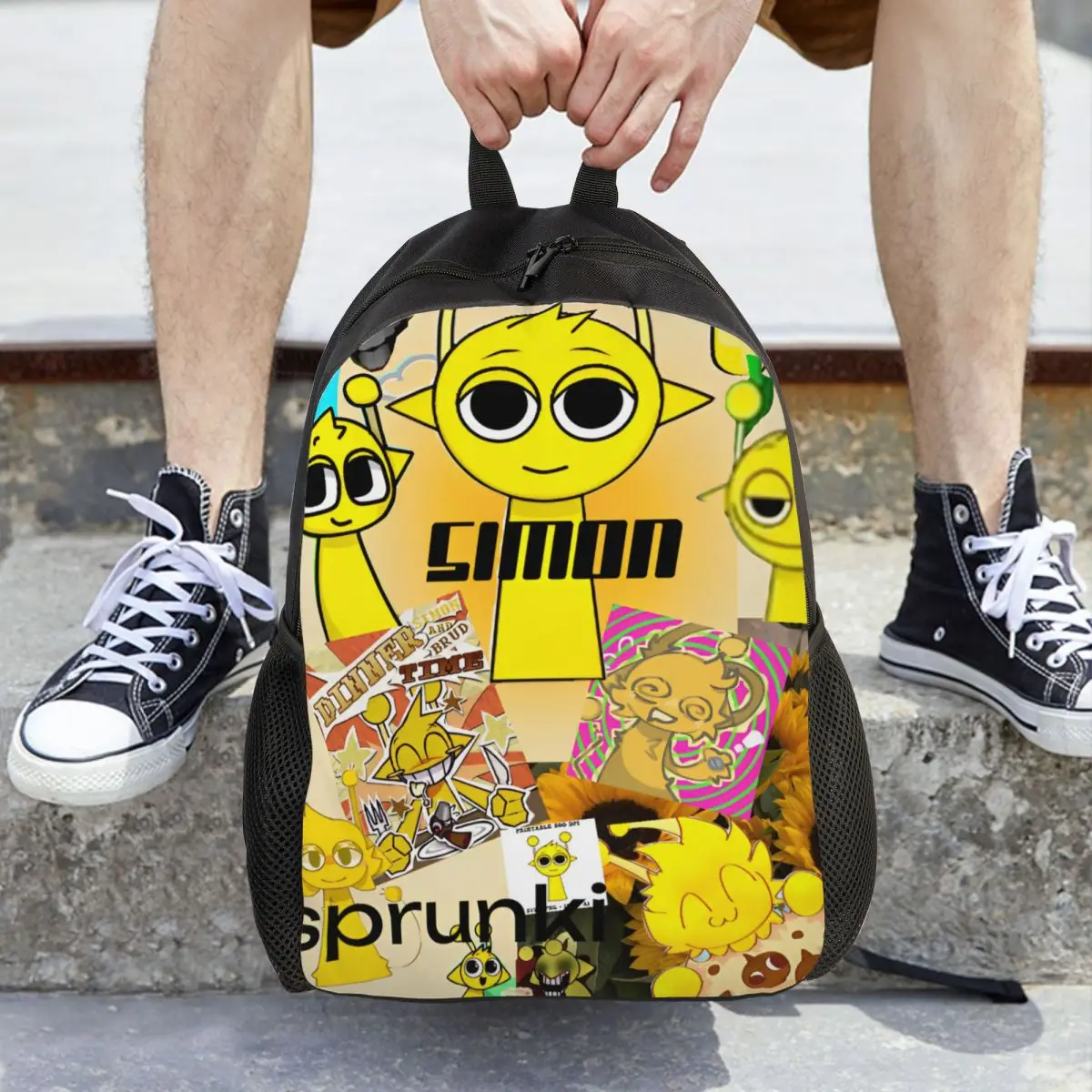 

Рюкзак для игр Sprunki Incredibox для мужчин и женщин, крутой школьный рюкзак для работы, холщовые сумки для ноутбука с карманом