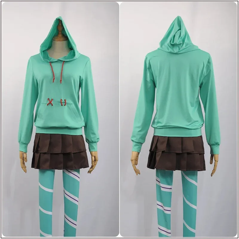 A Halloween Ralph Cosplay Costume Vanellope By Schweetz Outfit Game Anime Hoodies Skirt Uniform Suit with Stockings Girl Women