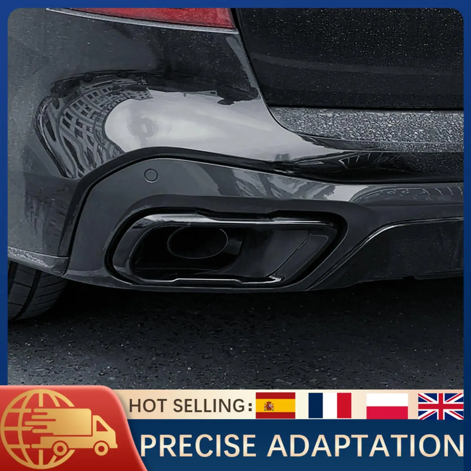 

2x Exhaust Mufflers Tail Pipe Cover Black Stainless Steel For BMW X5 G05 X6 G06 X7 G07 2019-2023 Stylish Car Accessories Trim