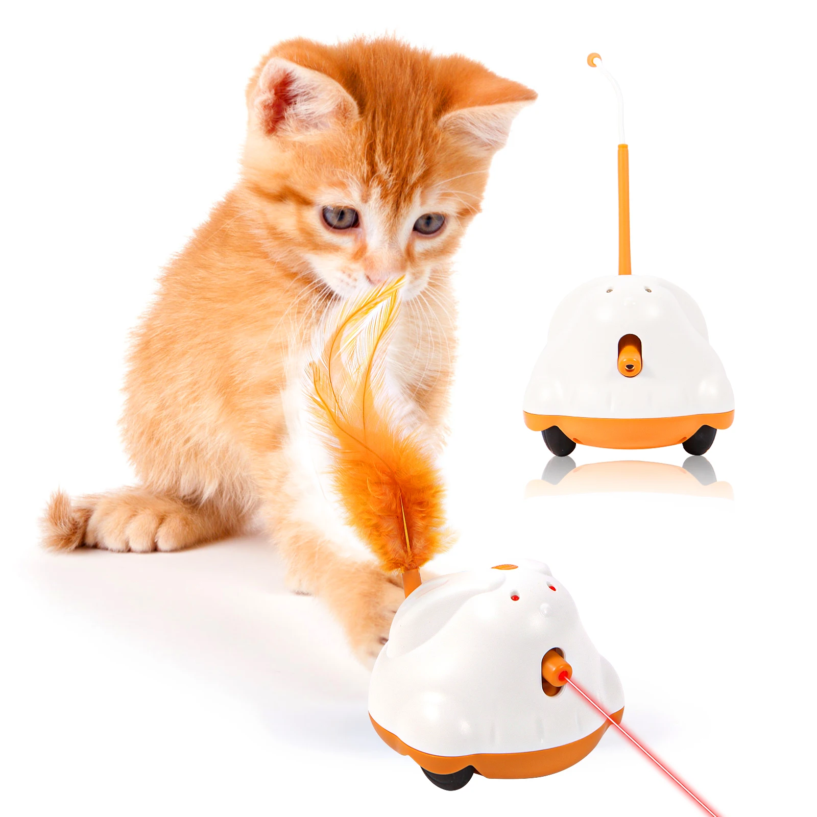 Automatický senzor kocour hraček interaktivní chytrá robotické elektronická peří teaser self-playing USB dobíjecí kotě hraček pro mazlíčky