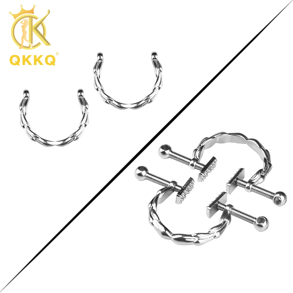 

QKKQ Erotic Metal Nipple Clips For Adult Sex Toys Couples Flirting BDSM Bondage Toys Role Play Adult Game Accessories