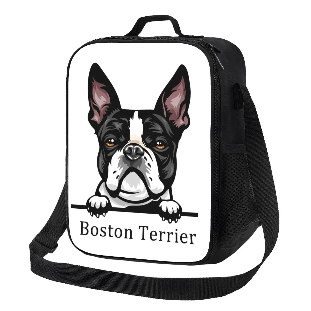 Cute Dog Boston Terrier Insulated Lunch Bag for Women Pet Animal Thermal Cooler Lunch Box Office Work School