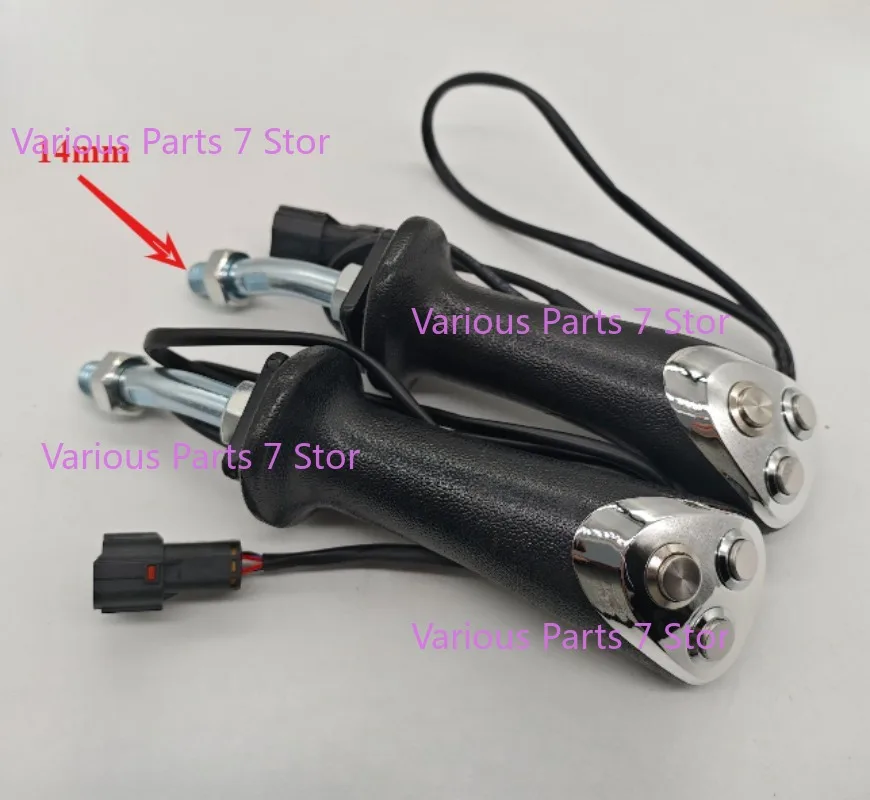 

1pair Hydraulic 3 Button Joystick Handle 14mm For Timber Grab Excavator