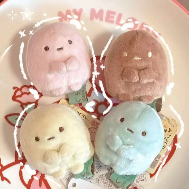 Mini Peluche Sumikko Gurashi de Cuatro Colores, Adorno de Fresa y Tapioca San-X Sumikko Gurashi, Muñeco Suave y Esponjoso, Decoración Kawaii