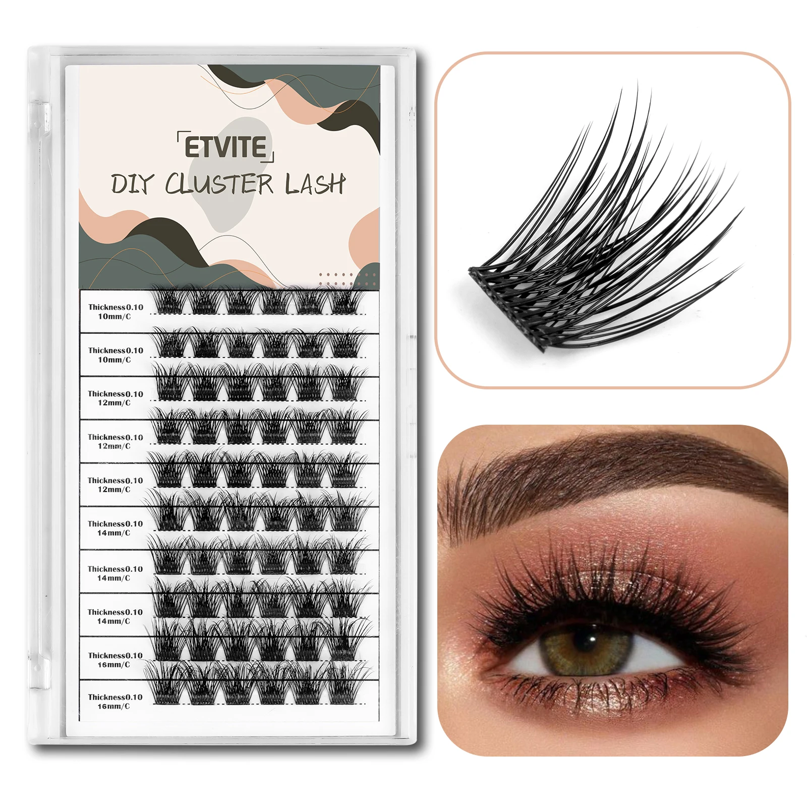 Cluster Lashes DIY Eyelash Extension False eyelashes 60pcs Mix Length Volume Natural Individual Reusable