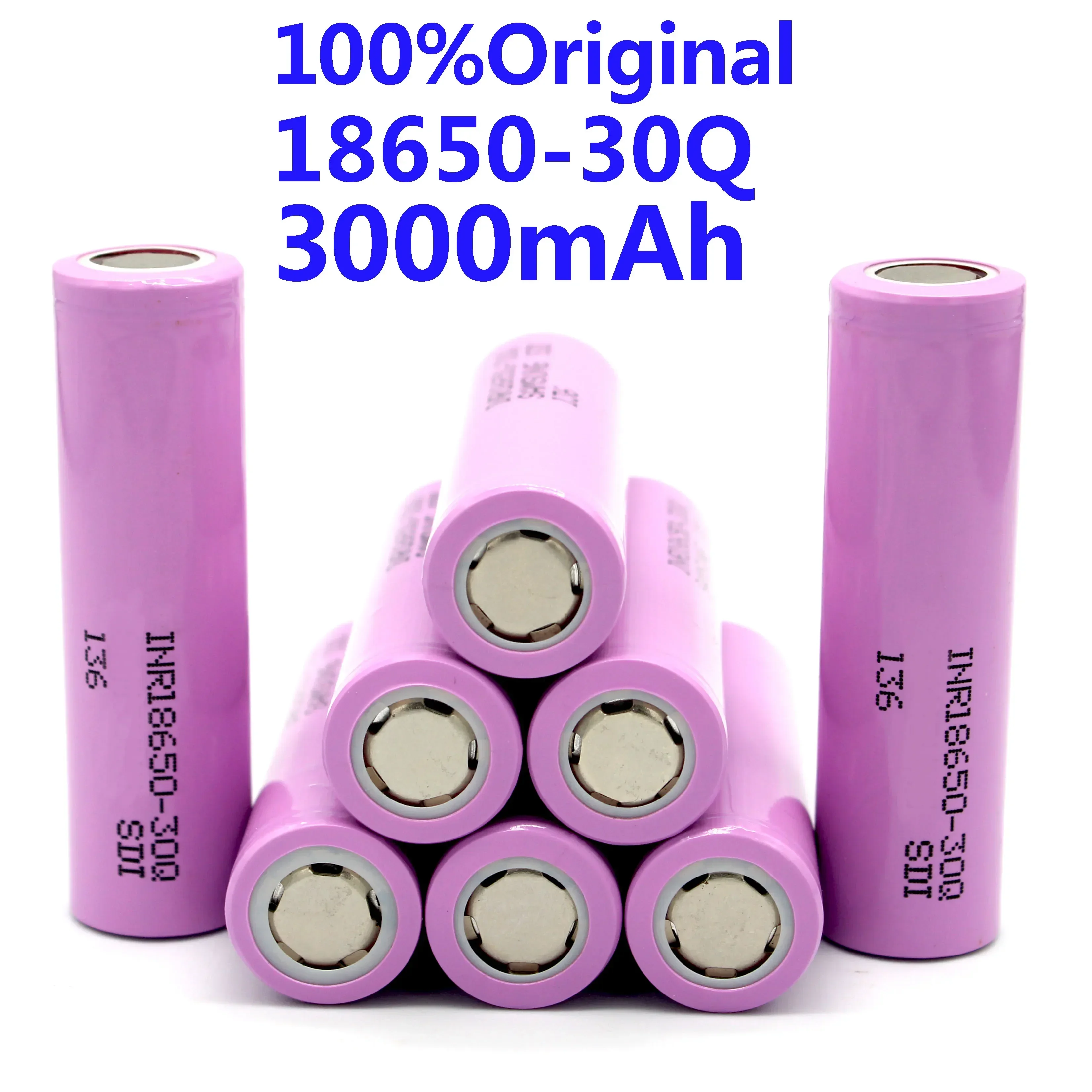 100% Brand New Original 18650 3000mah 20A Online INR18650 30Q 3.7V Lithium-ion Bare Battery Suitable for Flashlights, Toys, Etc