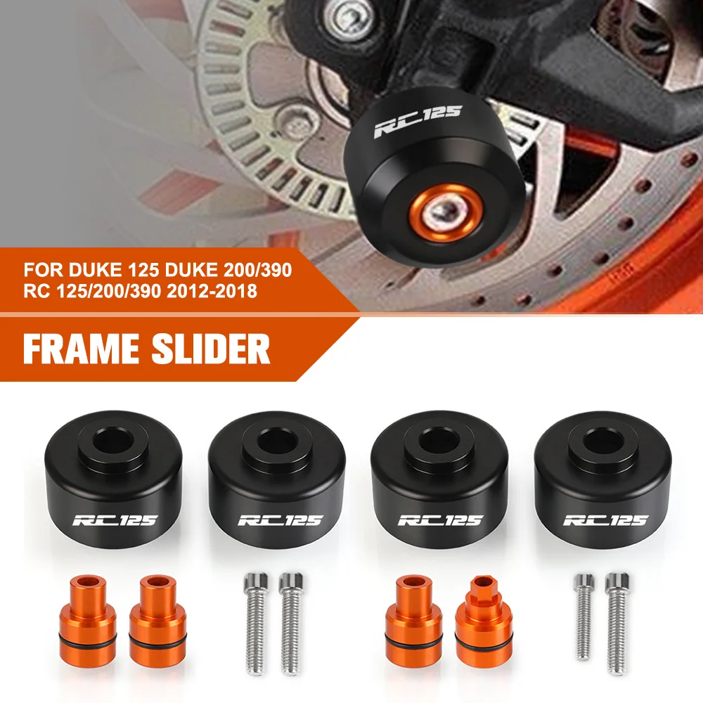 

Motorcycle Front Rear Fork Wheel For Duke 125 Duke 200/390 RC 125/200/390 2012-2016 2018 Frame Slider Crash Protector Pads Roda