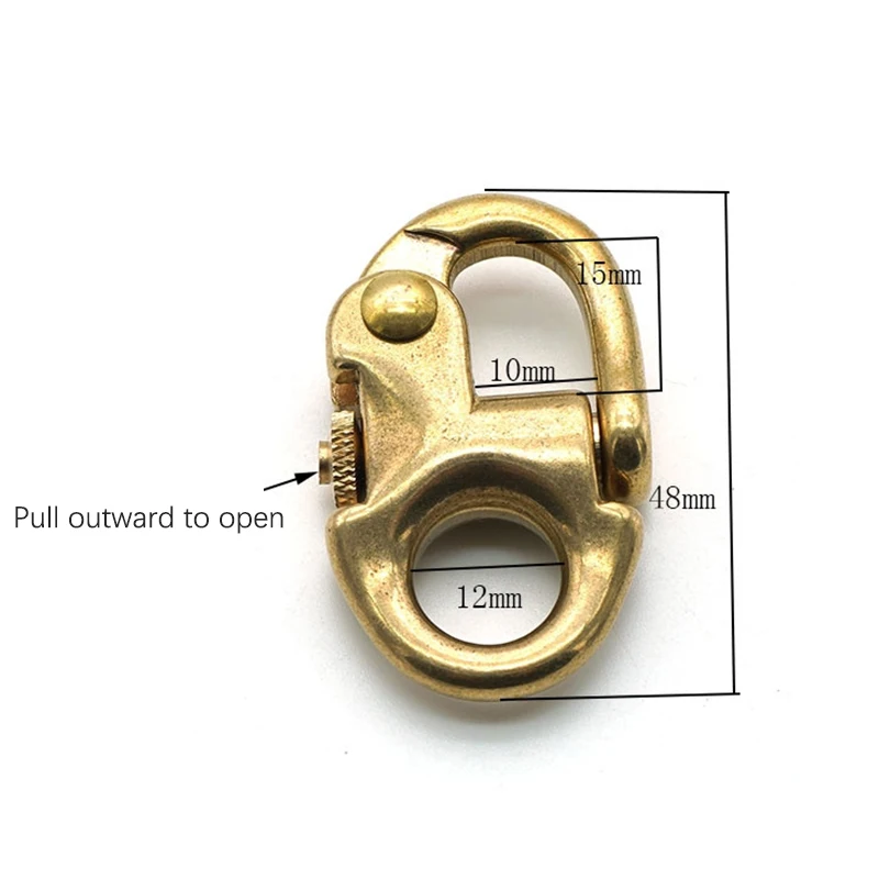 Solid Brass Buckle Clasp Keychain Ring Hook Screw Pin Joint Connecter Bag Strap Leather Craft Accessories Parts