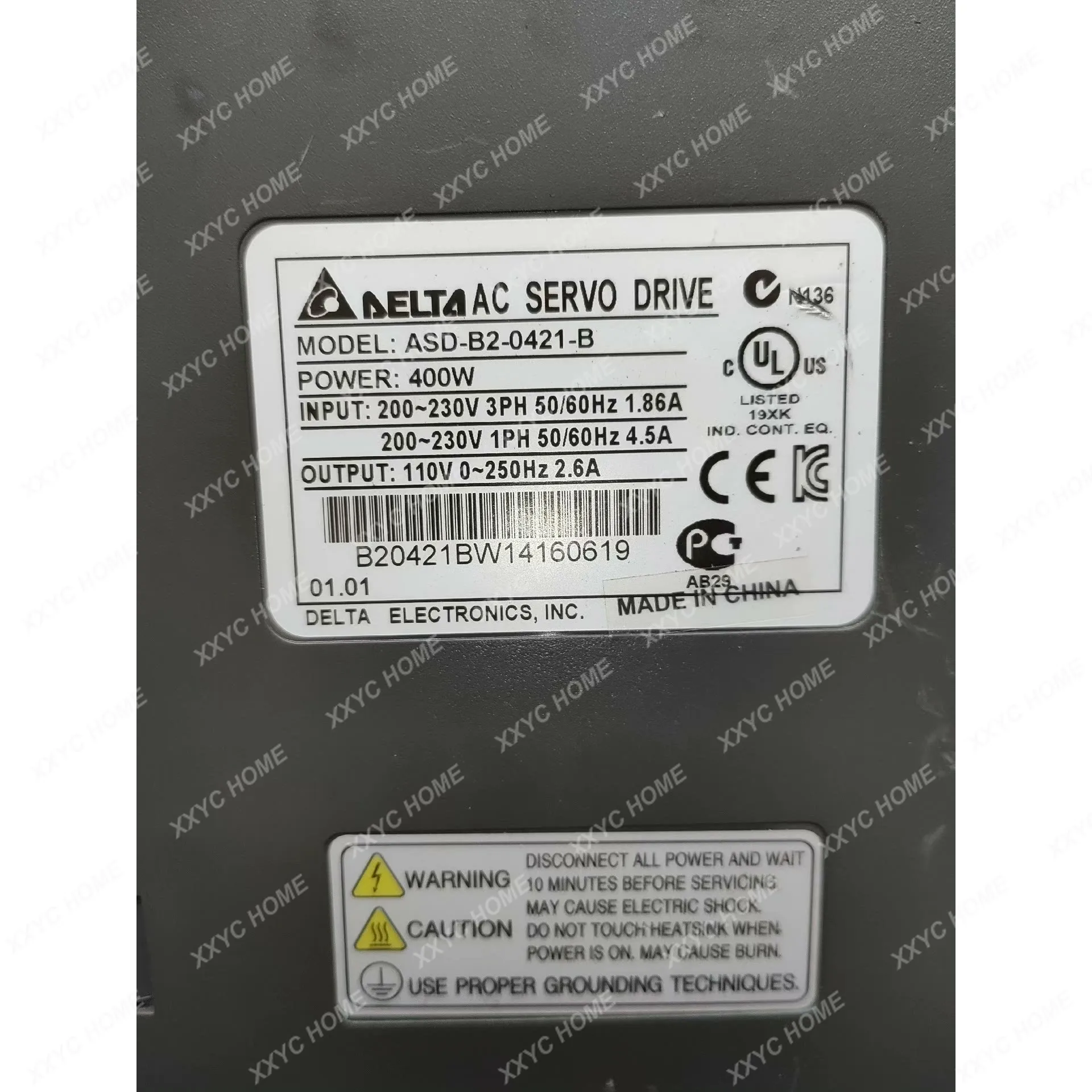 Set 400W, driver ASD-B2-0421-B, suku cadang motor bekas buruk