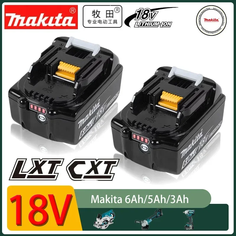 

100% Original Makita Rechargeable Power Tool Battery, Replaceable LED Lithium-ion, 6.0 Ah 18V LXT BL1860B BL1860BL1850 BL1830