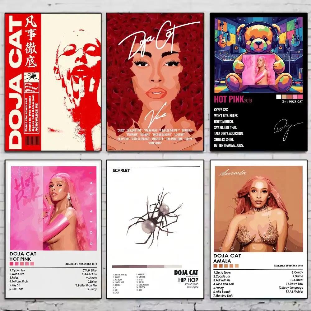 Newly Pop Rapper D-Doja Cat Single Poster Vintage Wall Art Aesthetic Room Decor Print Living Room Bedroom Home Decoration