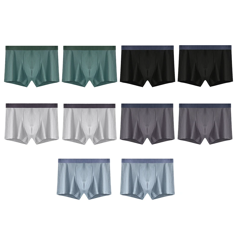 

10 Pcs/Lot Plus Size Stripe Men Cotton Boxers Briefs L-4XL Sexy Shorts Character Panties Men Underwear Underpants