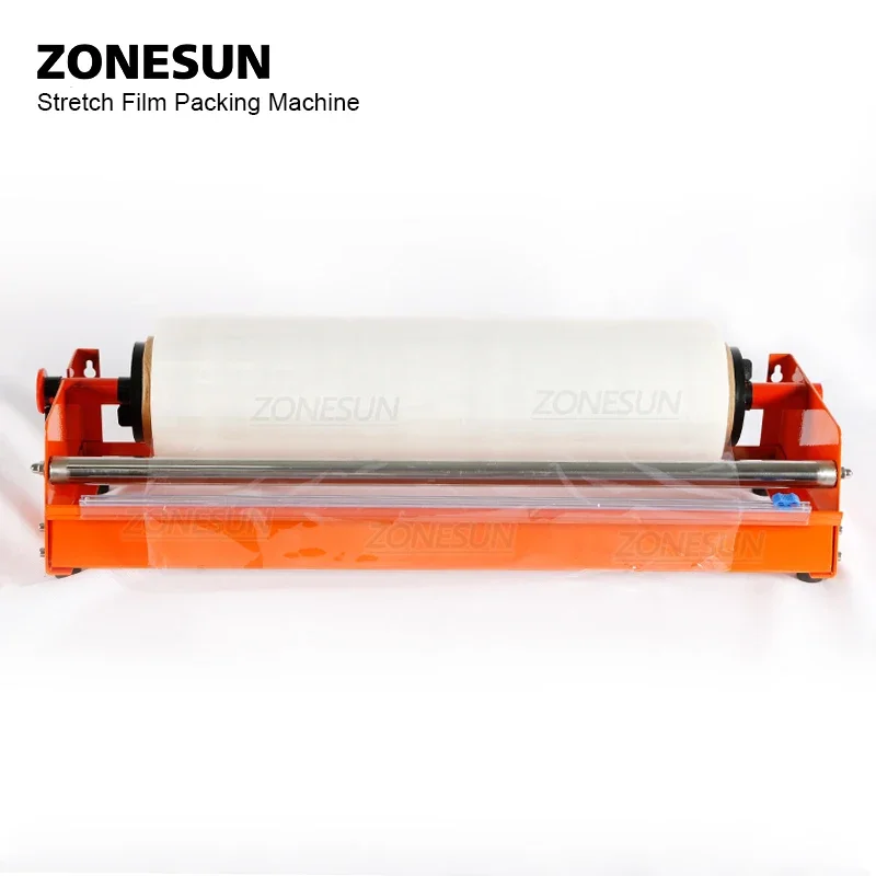 ZONESUN-dispensador Manual de película elástica, máquina de embalaje de película transparente para equipos de envasado de productos alimenticios