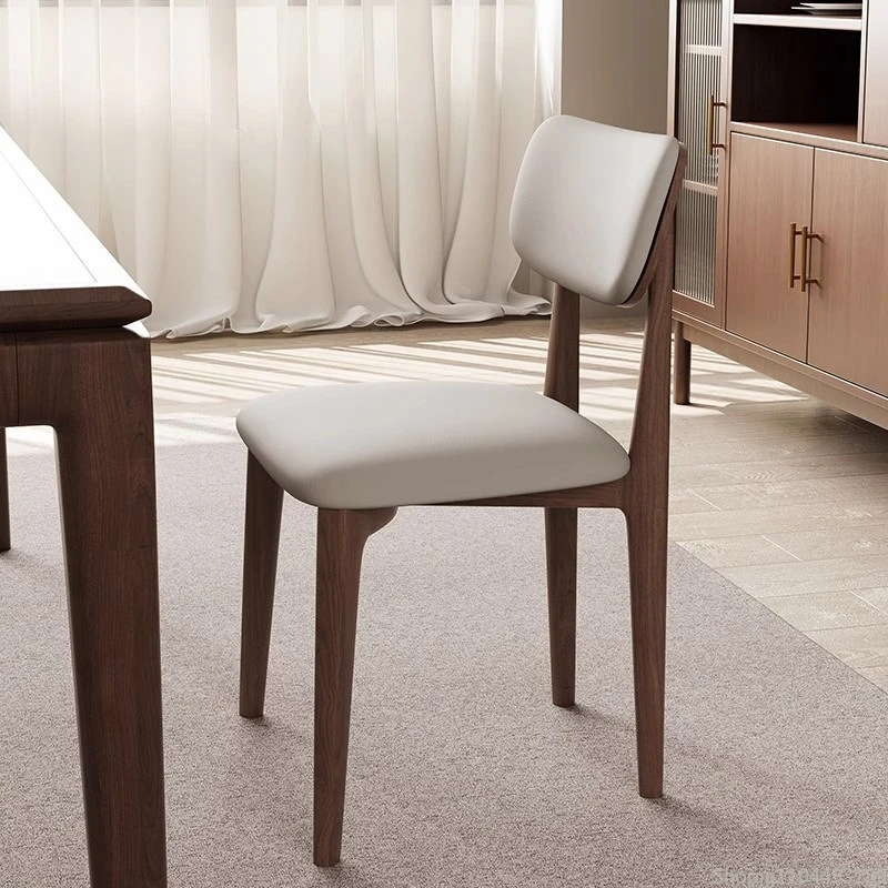 

Light Luxury Solid Wood Dining Chairs Modern Restaurant Chairs Home Italian Designer Ash Wood Vanity Chair Furniture Muebles
