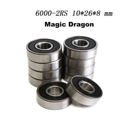 10PCS ABEC-5 6000 2RS 6000RS 6000 RS 6000-2RSH 10x26x8 10*26*8 mm Rubber Seal Deep Groove Ball Bearings 6000-2RS