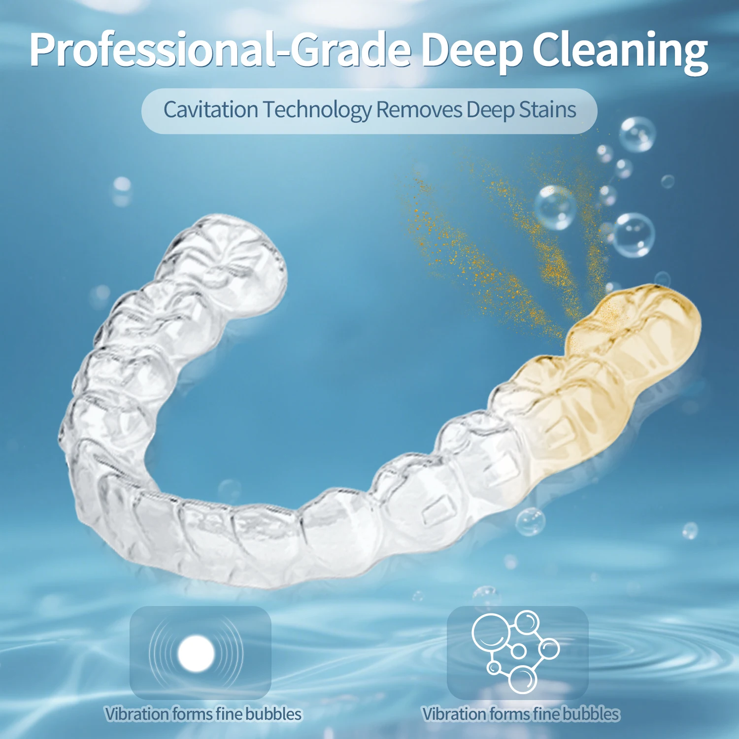 Automatic Ultrasonic Denture Cleaner, USB, Jewelry, Watch Strap, Makeup Brush, Deep Cleaning, Home Use, 48KHZ