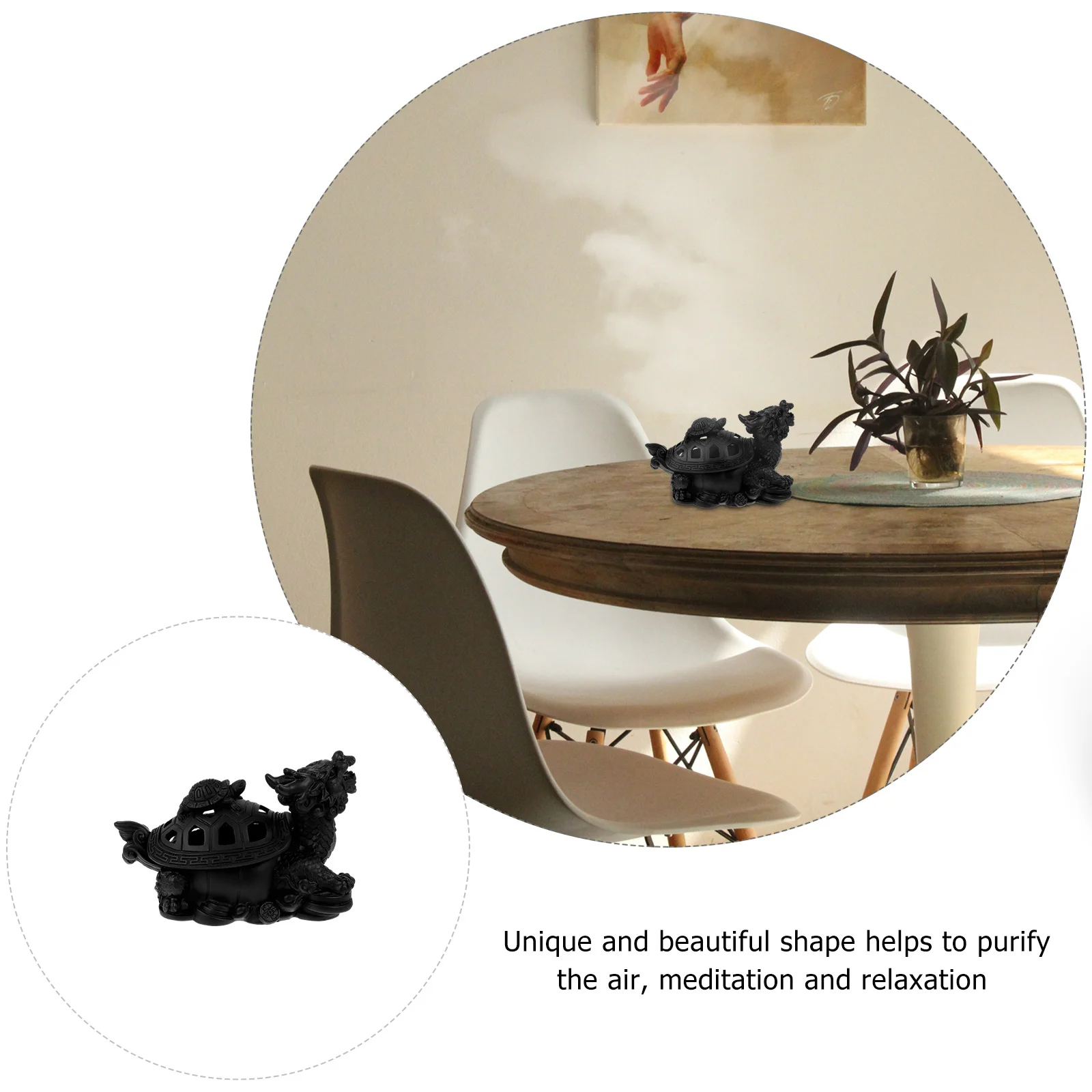 

Resin Dragon Tortoise Incense Burner Lid Aromatherapy Elegant Decorative Piece Stress Relief Improve Sleep Quality Gift