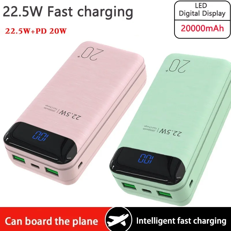 

Полимерный внешний аккумулятор с 2 USB-выходами, портативное зарядное устройство 20000 мАч, внешний аккумулятор для iPhone, Xiaomi, Samsung, Huawei Powerbank