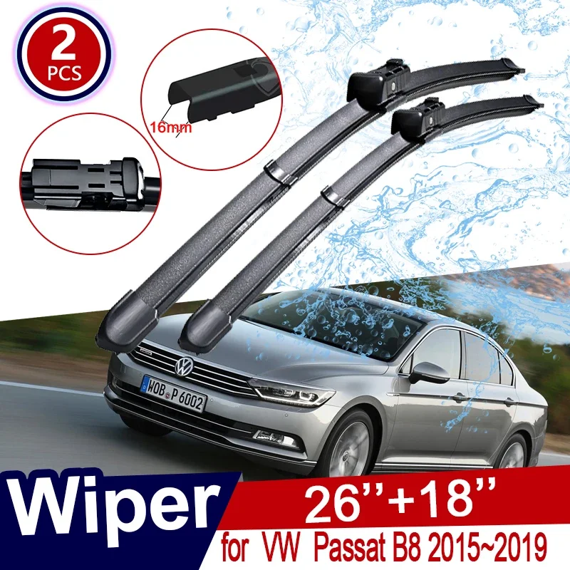 

Car Wiper Blade for Volkswagen VW Passat B8 2015~2019 Front Windscreen Windshield Wipers Brushes Car Accessories 2016 2017 2018