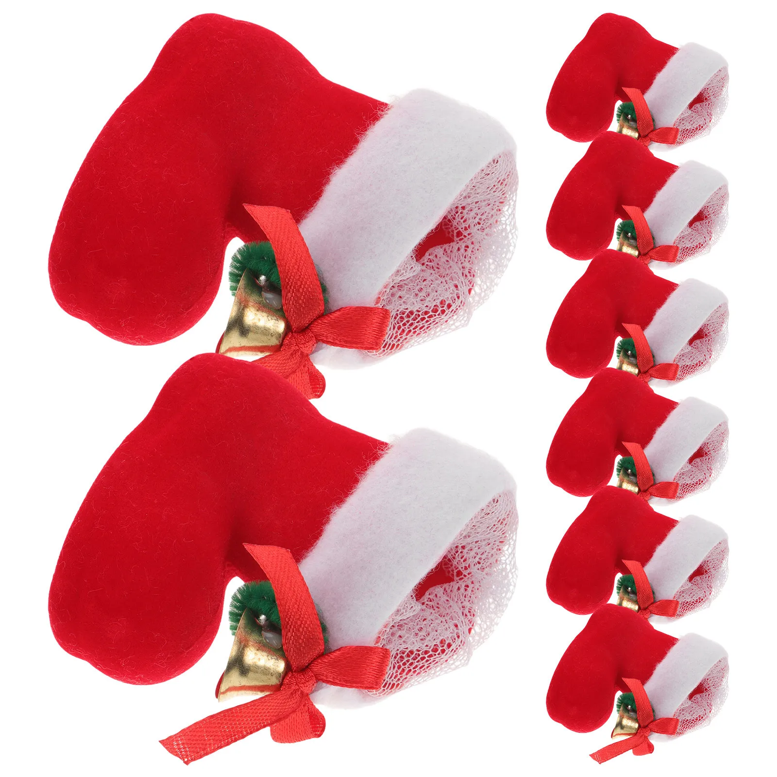 

8pcs Christmas Candy Boots Gift Set Soft Flocking Hanging Boot For Kids Chocolate Storage Holiday Party Decor Supplies
