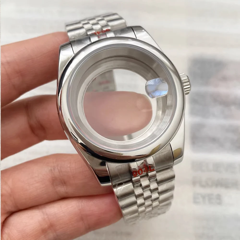 Luxury Watch Case Strap NH35 Case For Datejust Nh35 Nh36 Nh34 Movement 28.5mm Dial 36mm 39mm Sapphire Glass Case and Strap Set
