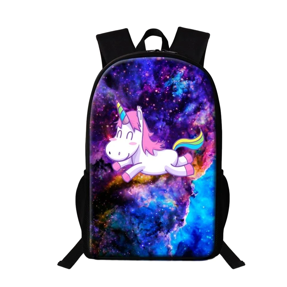 Tas sekolah anak kartun Unicorn, tas ransel kasual Untuk remaja laki-laki perempuan, tas sekolah semesta Galaxy, tas buku anak-anak