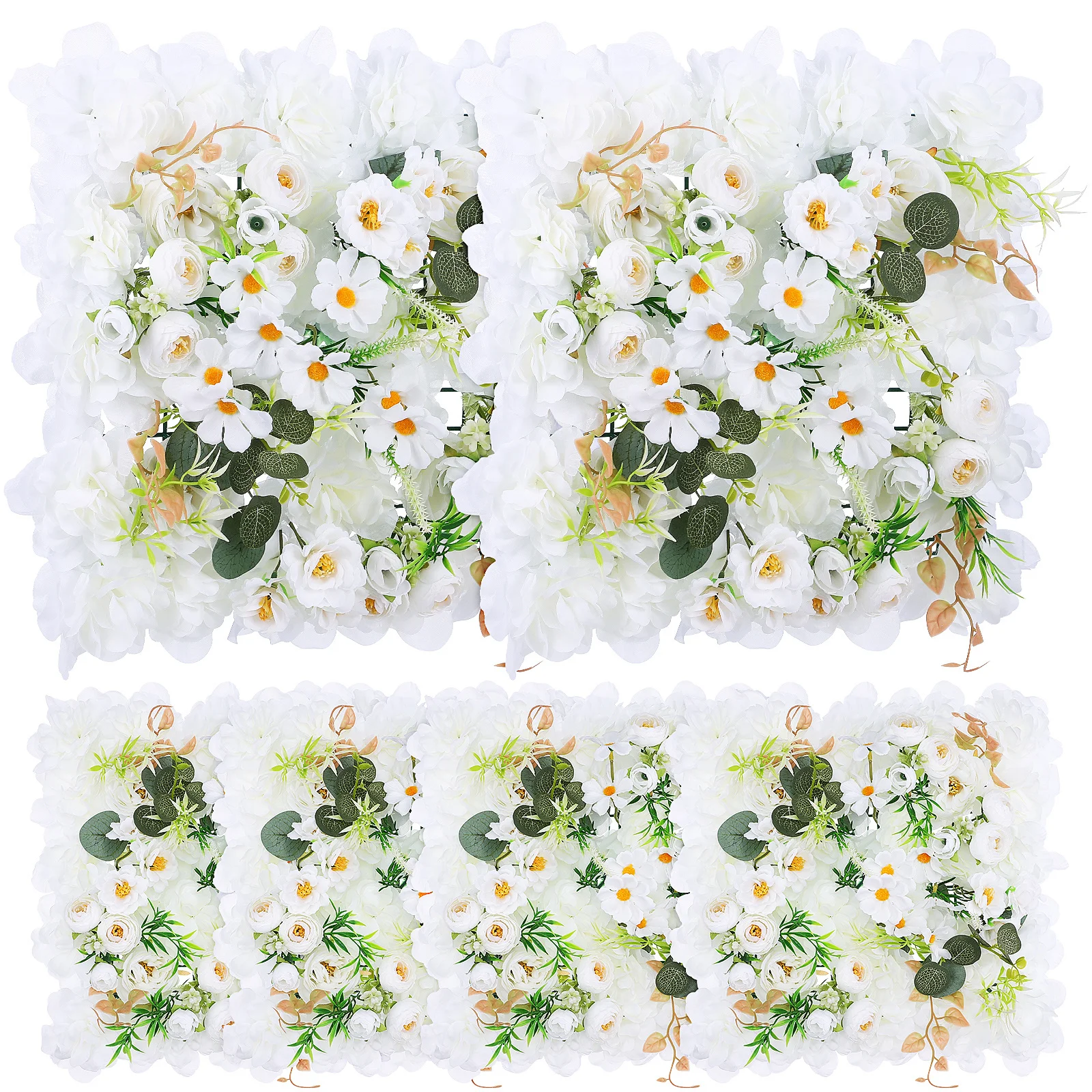 

6Pcs Flower Wall Decoration Artificial Flowers Realistic Floral Wall Panels Wedding Backdrop Decoration for Ceremony