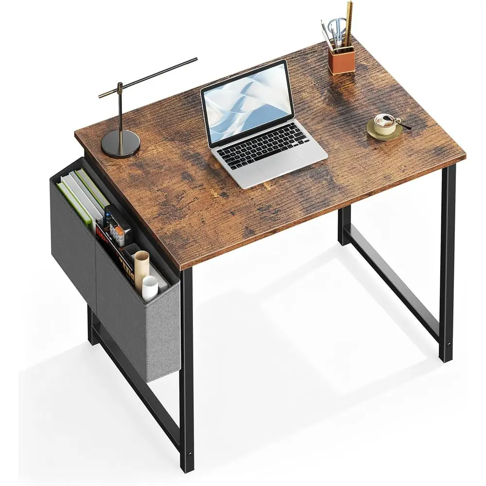 

Компьютерный стол 31 дюйм для домашнего офиса, спальни, для письма, игр, работы, учебы с местом для хранения для небольших помещений, цвет «Рустик-коричневый»