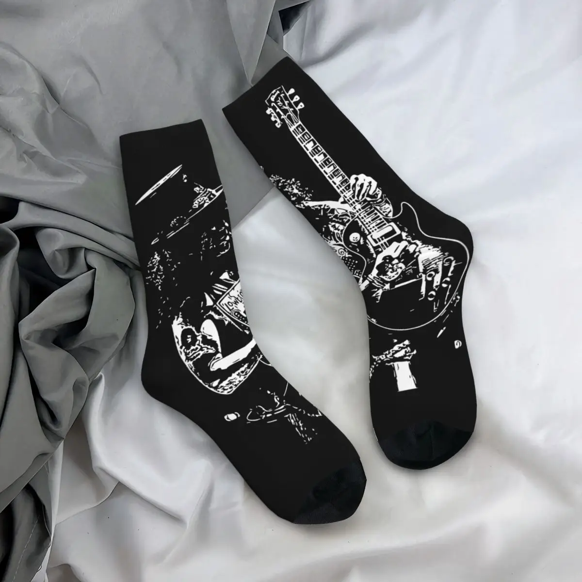 Happy Funny Male Men Socks Casual Slash Guitar Guns N Roses Sock High Quality Women\'s Socks Spring Summer Autumn Winter