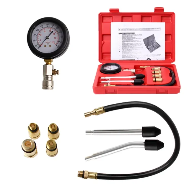 

8PCS Gauge Automotive Diagnostic Tool Petrol Gas Engine Cylinder Compression Test Kit