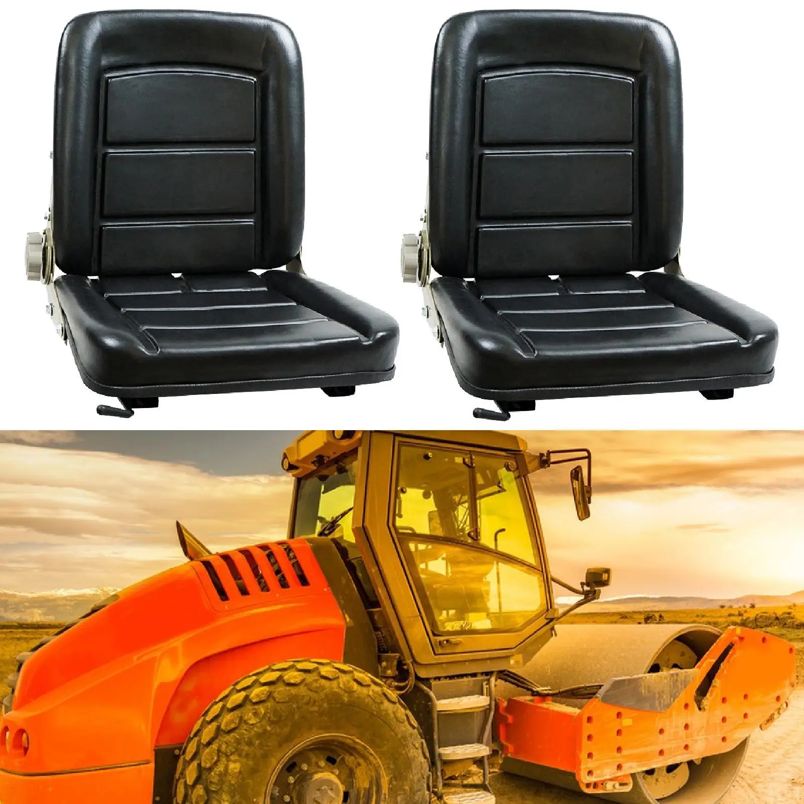 

Universal Forklift Seat Tractor Seat Adjustable Easy to Install PU Leather Waterproof Replacement for Bulldozer Scrubber