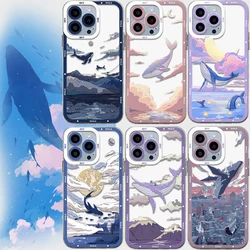 Custodia per telefono Cartoon whale Anime per Samsung S24 S23 S22 S21 S20 S10 FE Note20 Note10 Plus Ultra Lite 5G Cover morbida in silicone trasparente