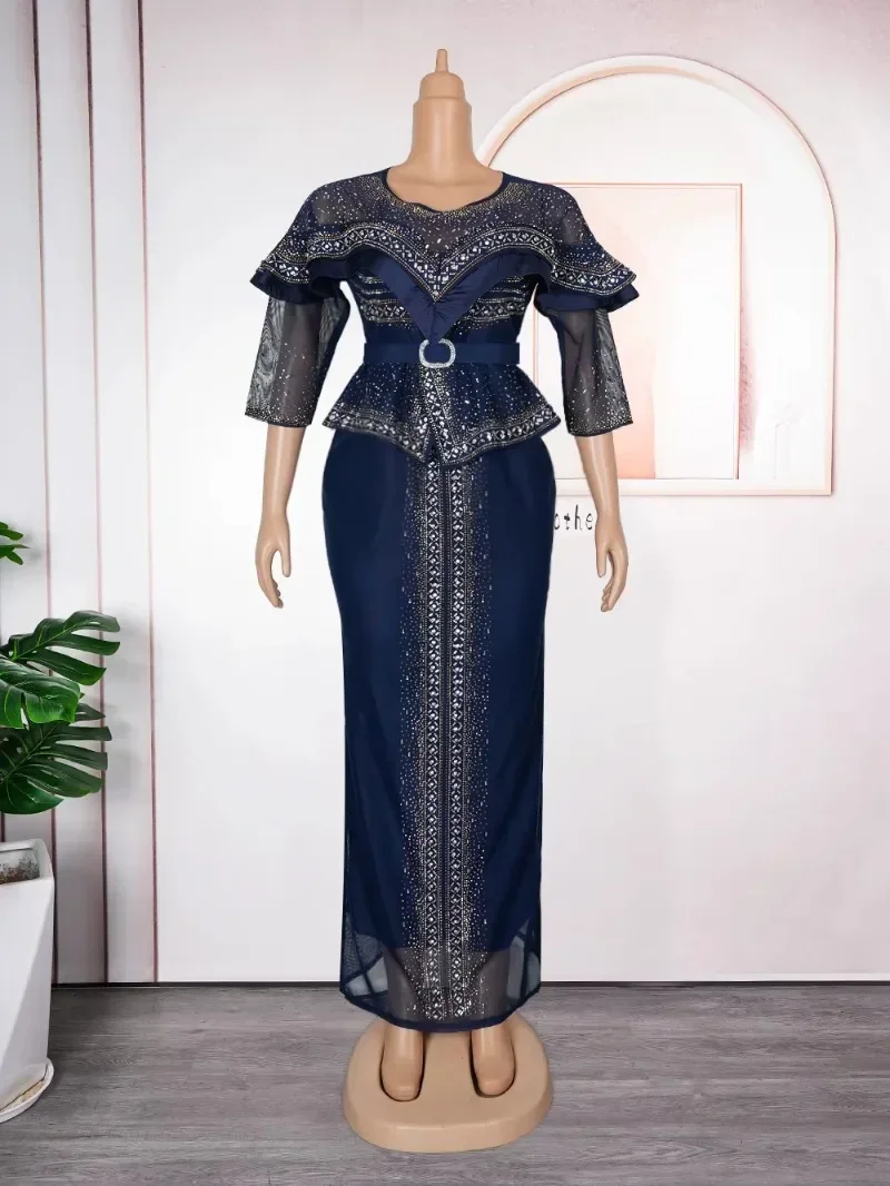 2025 Elegant African Dresses For Women Africa Clothing Plus Size Spring Wedding Party Long Dress Dashiki Ankara Outfits Robe