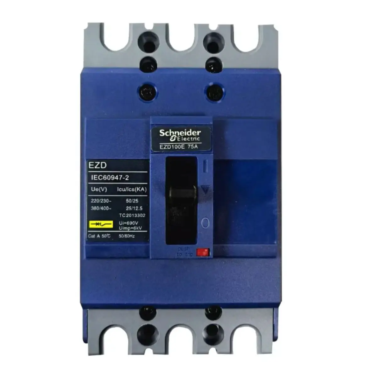 

Автоматический выключатель EZD100E3075N EZD100E-75A 3P | 100А | 75А | 25КА